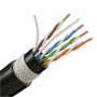 Datakabel U/UTP Kategori 6 med 4 parpar - Massiv ren kobberledare Bare Copper - Beskyttelse mod gnavere gennem glasfibervæv - Dobbelt kappe med indvendig PE og udvendig LSZH - Halogenfri LSZH-Eca yderkape - Præsenteret på træspole med 305 meter