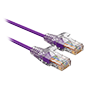 Slim UTP patchkabel - Ethernet - RJ45-stik - Kategori 6A - 0,15 m - Farve lilla