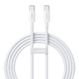 Veger - USB-kabel 2.0 til alle enheder - USB-C til USB-C - Metalhus, flettet nylon med ABS - PD hurtigladeaning 60W | 480Mbps - Længde 1,2m | Hvid