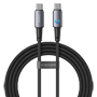 Veger - USB-kabel 2.0 til enhver enhed - USB-C til USB-C - Aluminiumslegeringskonnektor med LED - PD hurtiglading 240W | 480Mbps - Længde 1,5m | Sort farve
