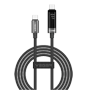 Veger - USB-kabel 2.0 til alle enheder - USB-C til USB-C - Stik med multifunktionsdisplay - PD Hurtiglading 240W | 480Mbps - Længde 1,2m | Sort farve