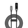 Veger - USB-kabel 2.0 til alle enheder - USB-C til USB-C - Stik med multifunktionsdisplay - PD hurtiglading 240W | 480Mbps - Længde 1,5m | Sort farve