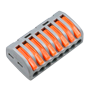 Safire - Kabelconnector - 1 indgang og 7 udgange - 28 ~ 12AWG ledningstykkelse - Tværsnit 0,08 ~ 4mm² - 10 stk