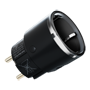 Shelly Wave Plug S LR Sort - Forbrug-, spændings- og strømmåling - LED-ring der angiver belastningsniveau - Z-Wave Long Range med over 1 km rækkevidde - 230 V AC strømforsyning, 50 Hz - Overbelastnings- og overspændingsbeskyttelse