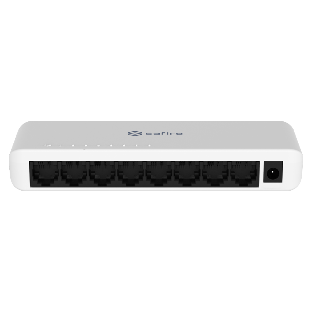Uadministreret Gigabit-switch - 8 RJ45 Gigabit-porte 10/100/1000 Mbps - Automatisk MDI/MDIX-krydsoversættelse - Ultra-let og stilfærdig desktopdesign - IEEE-energieffektiv teknologi 802.3az - IEEE 802.3x fulddupleks flowkontrol