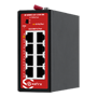 Safire Industrial Hi-PoE DIN-switch - 8 PoE Fast Ethernet-porte 10/100 Mbps - PoE-budget 150W med Hi-PoE 60W på port 1 - Ekstremt industrielt design fra -40 °C til 75 °C - Extend-tilstand for transmission op til 250 meter - Støbejernskasse til 35 mm DIN-skinne