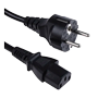 Strømkabel - CEE7 hanstik - C13 hunstik - 180 cm længde - Kompatibel med UV-DC55XX og UV-ADU - Sort