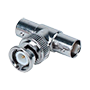 SAFIRE T-adapter - BNC han - 2 BNC hun - 30 mm (D) - 10 mm (B) - 10 g