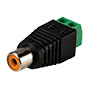 Stik - RCA hun - Output +/- med 2 terminaler - 36 mm (D) - 13 mm (B) - 7 g