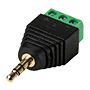Safire stik - Jack 3,5 mm Stereo - Output +/ med 2 terminaler - 42 mm (L) - 18 mm (B) - 4 g