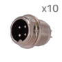 Stik M12 Han stik til lodning - Streamax kompatibel - 10 stk. per pose - 4 ben