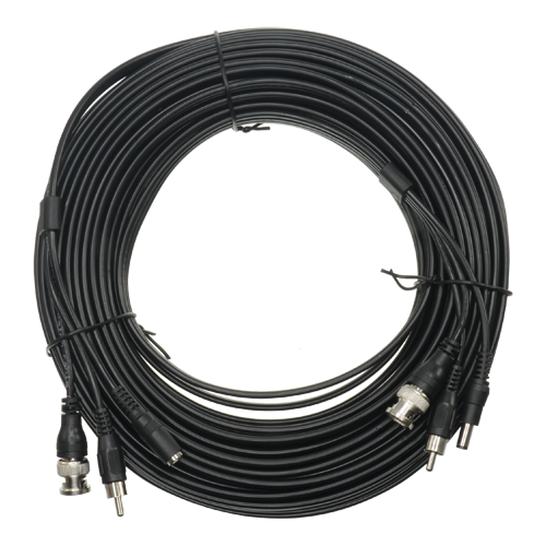 Kombineret kabel RG59 + Audio + DC - Mini RG59 med BNC stik - Lydkabel via RCA - Strømkabel via Jack - Længde 20 m - Lavt tab