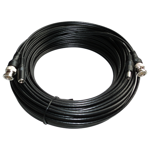 Kombineret kabel RG59 + DC - BNC stik - 30 meter - Video - Strøm - Lavt tab