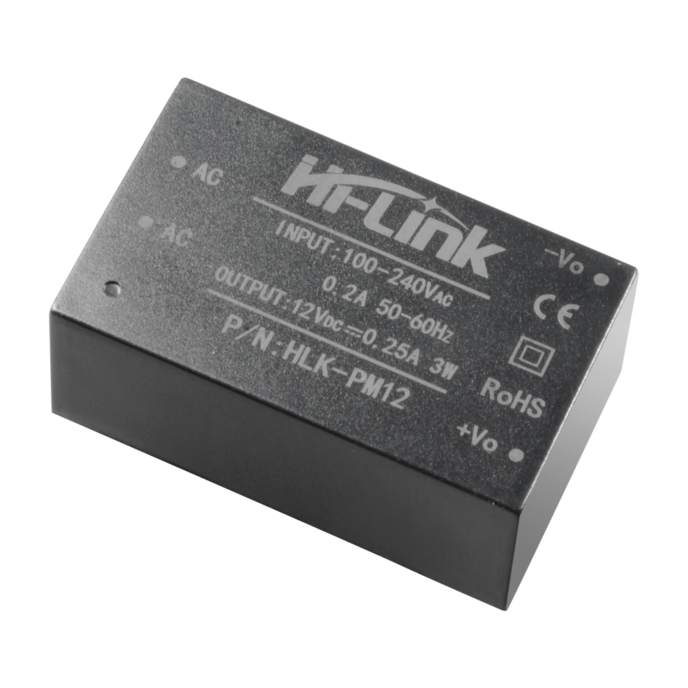 Elektronisk strømforsyning - 12 V / 250 mA - Kompakte dimensioner - Dimensioner 34 (H) x 15 (B) x 20 (D) mm - 20 g - Ideel til installationer med begrænset plads